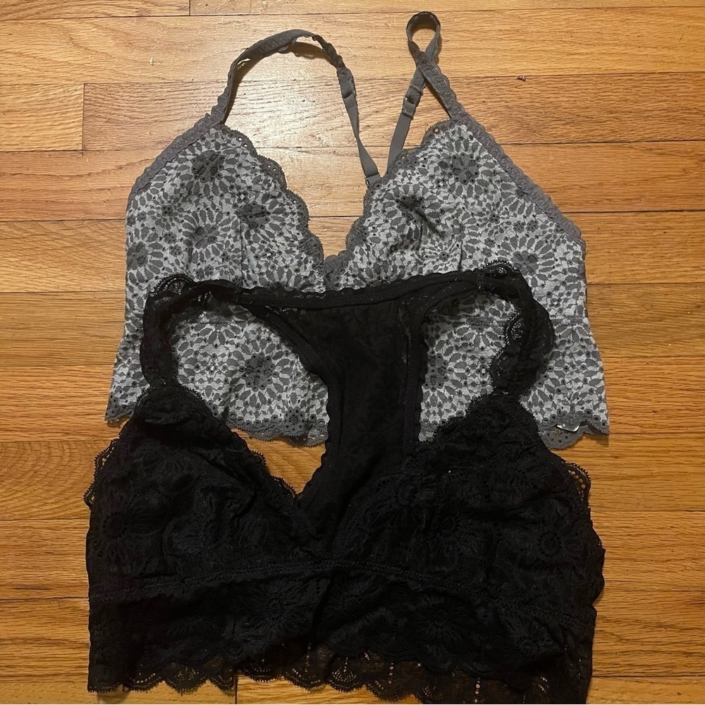 Aerie | (2) *unpadded* Lace bralettes | L